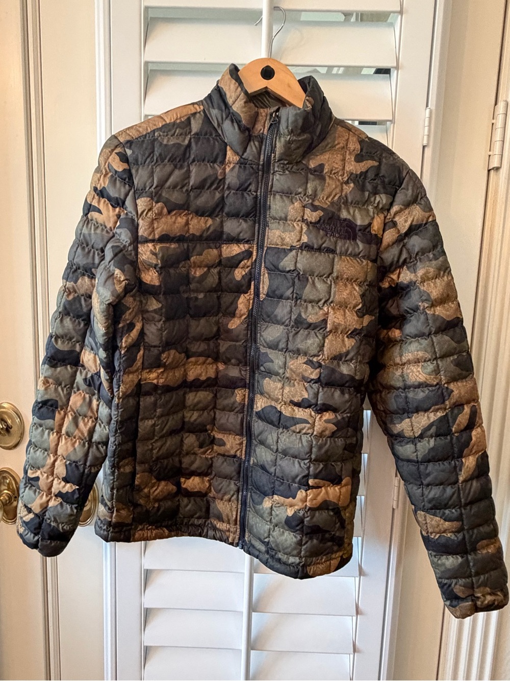 North Face Camouflage Quilt-Style Jacket